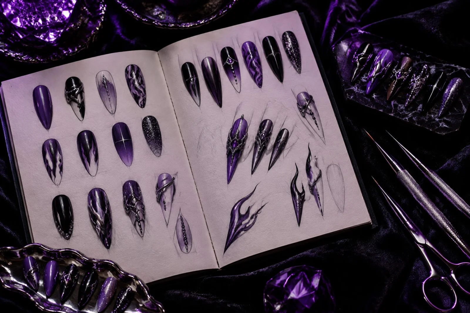 Illustrative consult step in custom nail artistry